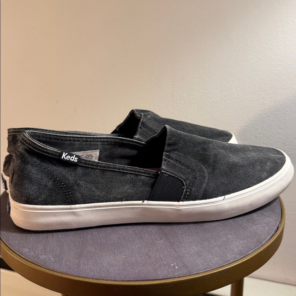 Keds Black Canvas Slip-On Shoes - Picture 4 of 5